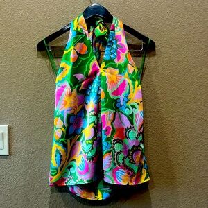 NWT bright floral print halter top.